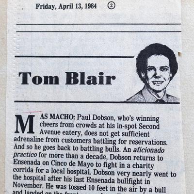 An article by Tom Blair about Paul Dobson participating in a charity corrida