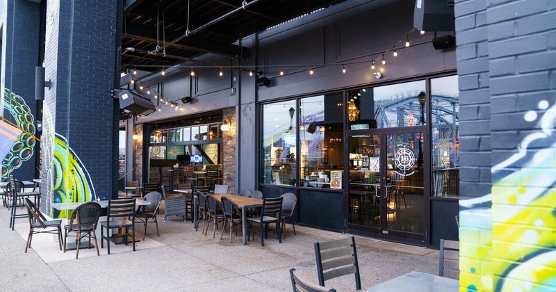 Exterior, seating area in front of the restaurant