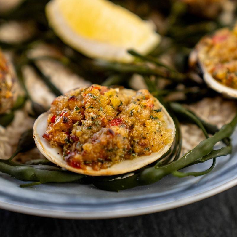menu item 11 of 15, Baked Little Neck Clams Casino
