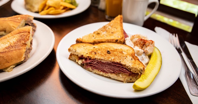 Reuben with potato salad