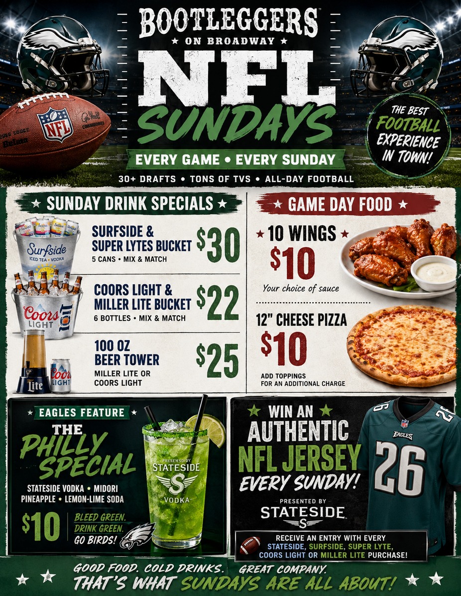 🏈 NFL SUNDAYS AT BOOTLEGGERS 🏈 event photo