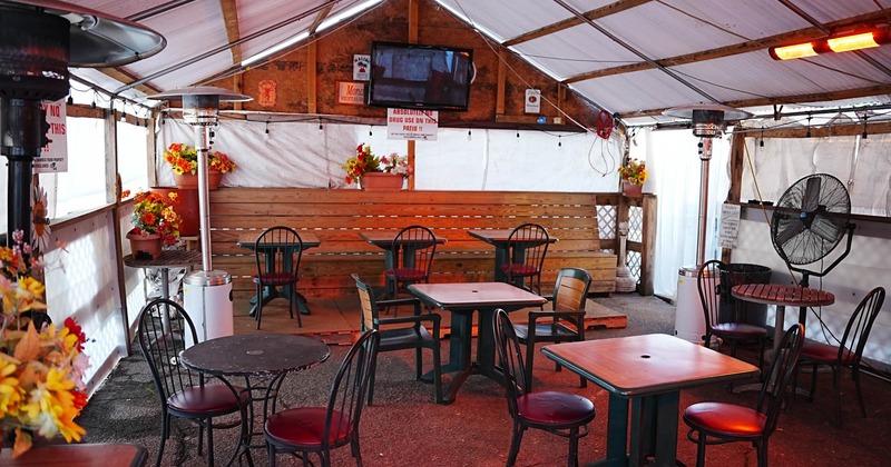 Interior, wide view of seating area