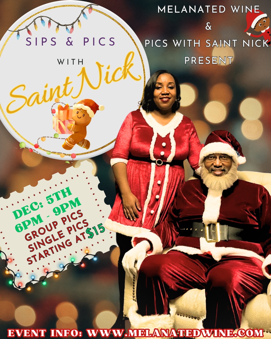 🎅🏾 Sips & Pics with Saint Nick at Melanated Wine! 🍷✨ event photo