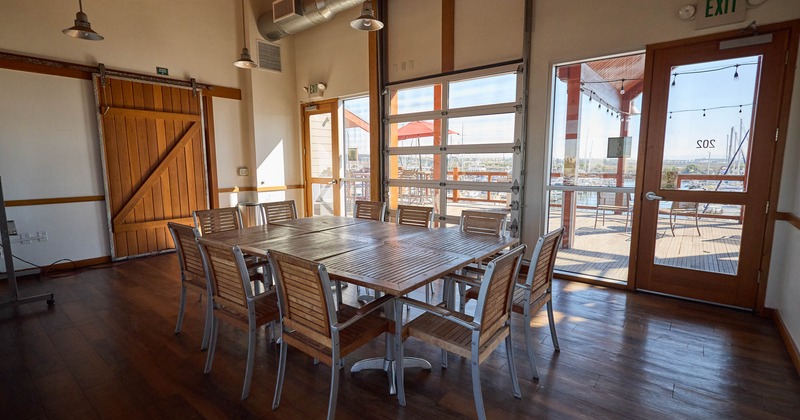 Interior, dining area, table and chairs