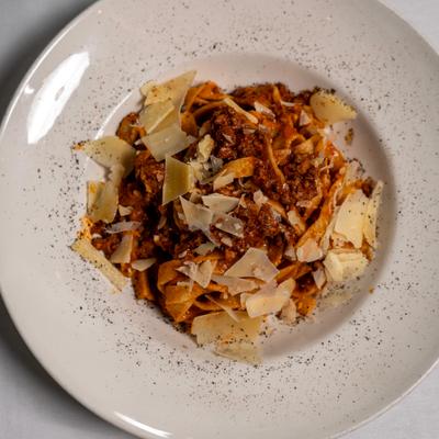 Fettuccine Bolognese.