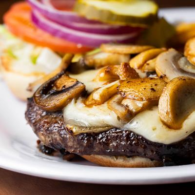 grilled cheeseburger made in house with your choice of toppings.