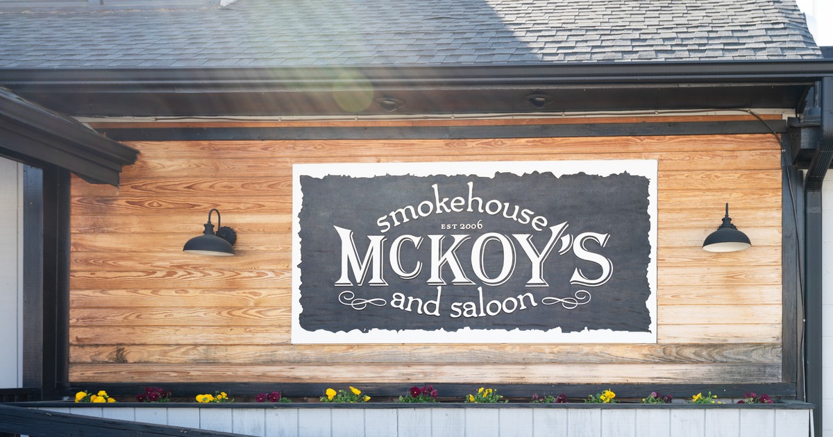 Exterior, sign above entrance