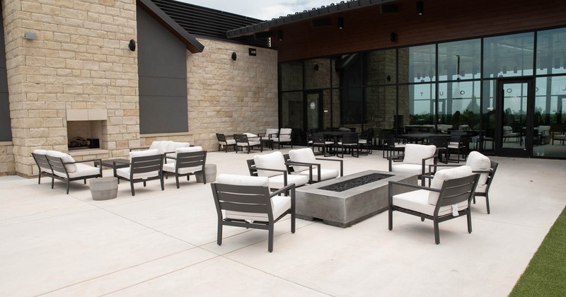 Exterior, patio tables and chairs