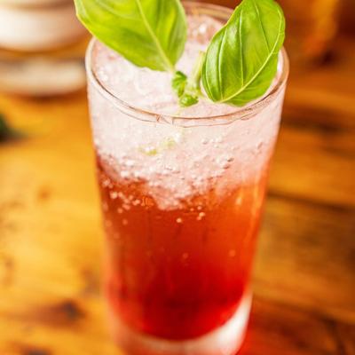 Fruit Punch Mocktail, close up.