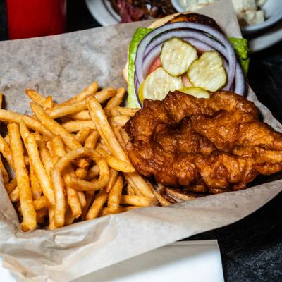 Breaded Tenderloin with fries.