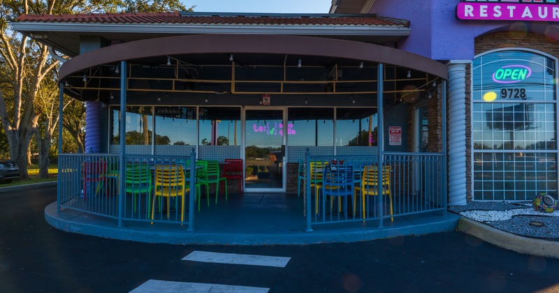 Exterior, terrace, tables and chairs
