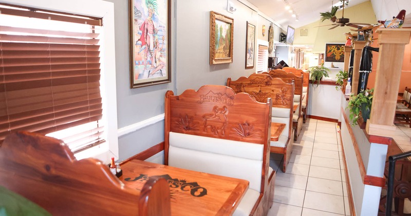 Interior, booths by the windows