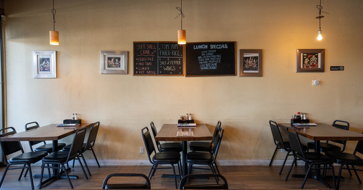 Interior, tables and chairs
