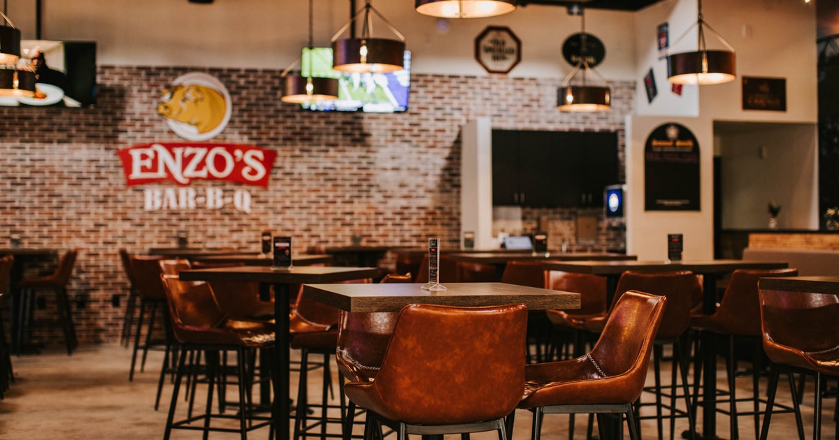 Inside, seating area with tables and chairs