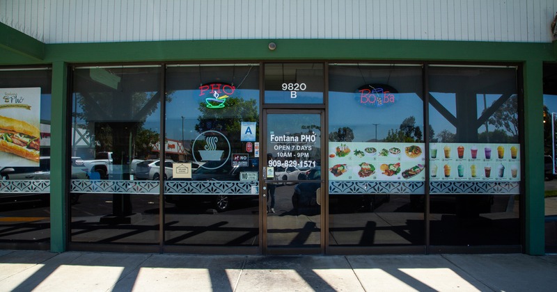 Exterior, front view to restaurant entrance
