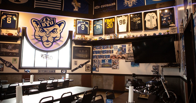 Interior space, sitting area, tables lined up