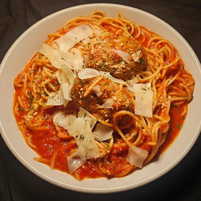 Pasta and Meatballs Entrée photo