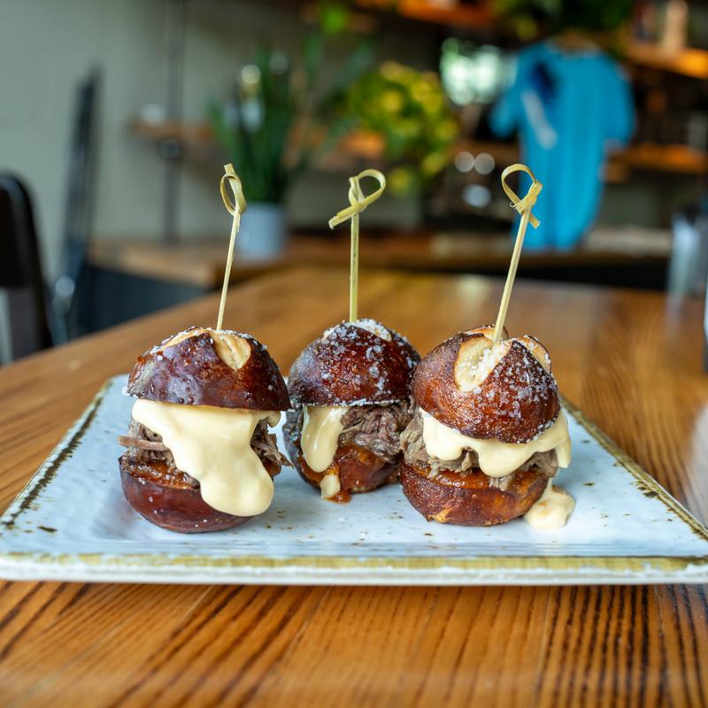 menu item 2 of 45, Short Rib and Beer Cheese Sliders