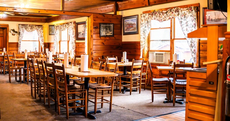 Interior, seating, and dining area