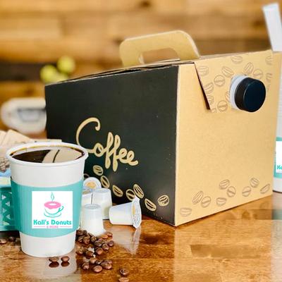 Box of coffee for catering picture.