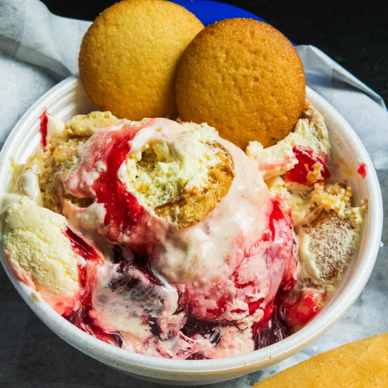 menu item 7 of 12, Strawberry Banana Pudding