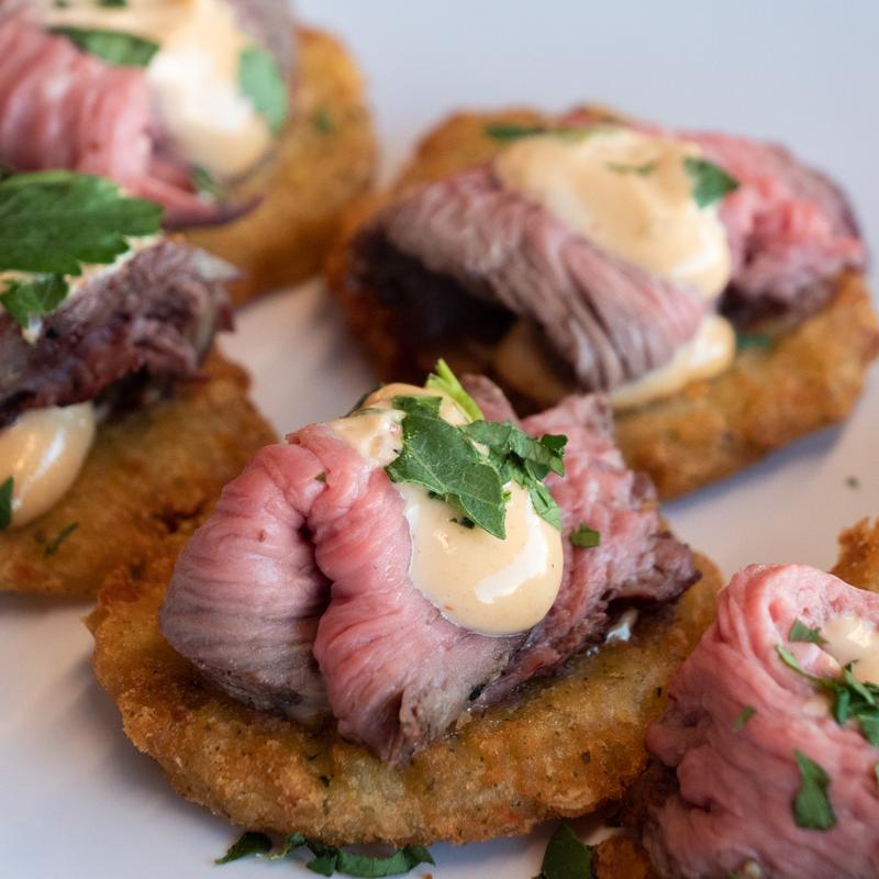 Beef Tenderloin on Potato Latke (GF) photo