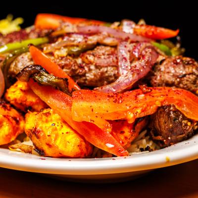 Kabob Platter, close-up.