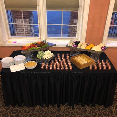 A table with various served meals