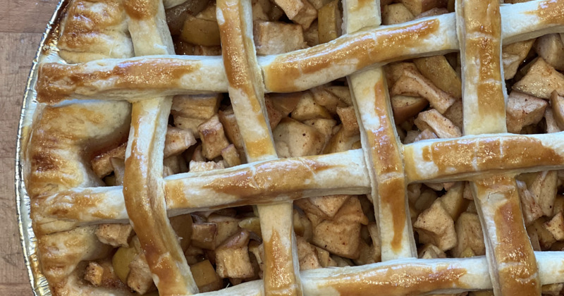 Apple pie, closeup