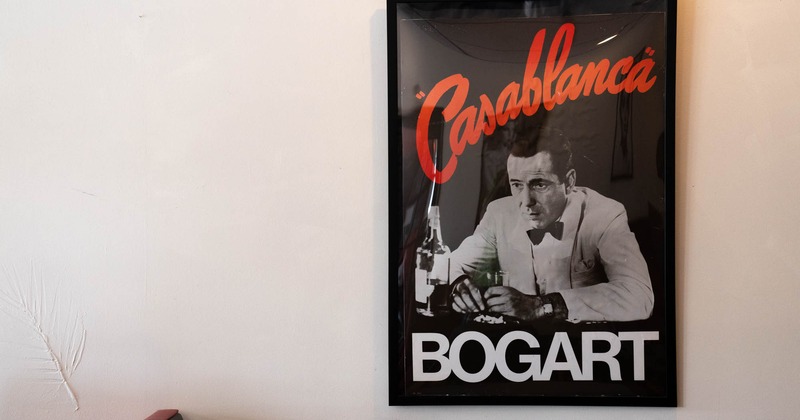 Bogart poster on wall