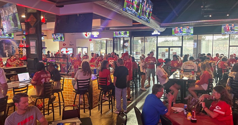 A watch party for fans at The Kingdom Bar & Grille.