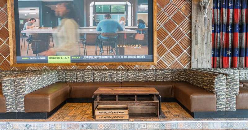 Terrace, seating area, booths