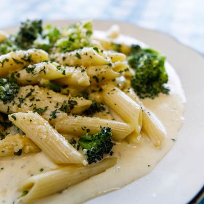 Pasta Broccoli, close up.