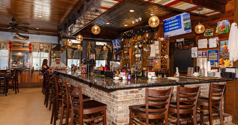 Interior, a bar with bar stools