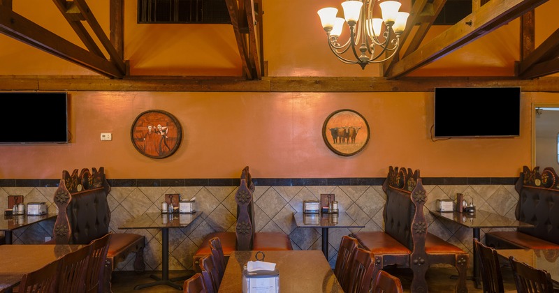 Interior, dining area ready for guest