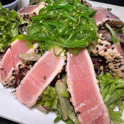 Ahi tuna plate.