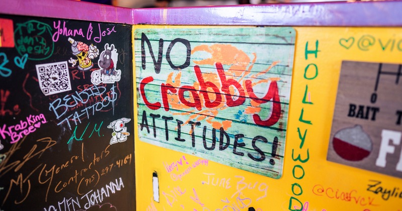 Interior, wall decorated with graffiti