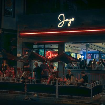 The view of the venue from across the street.