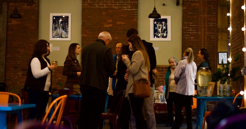 Interior, customers mingling