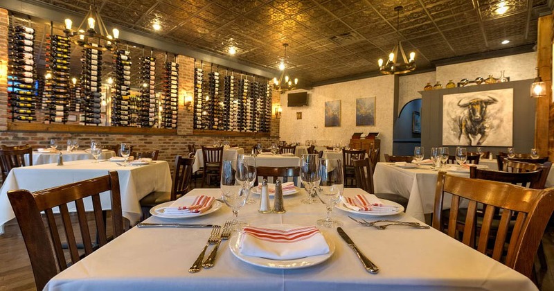 Interior, table ready for guests