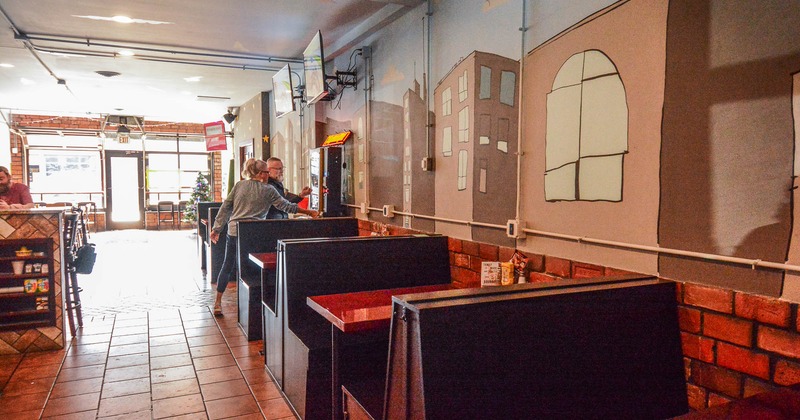 Interior, booths all lined up