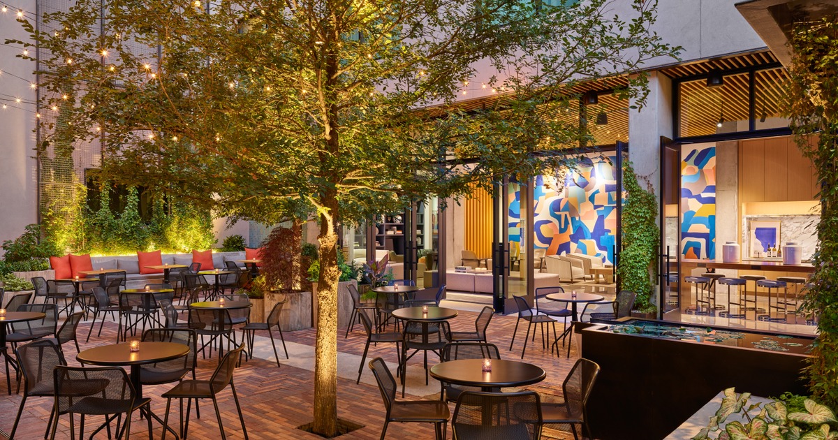 Outdoor seating space