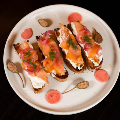 Smoked Salmon Bruschetta.
