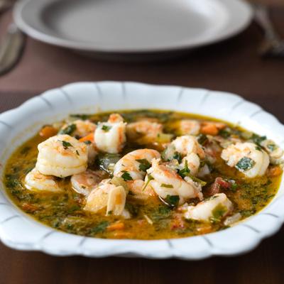 Local white shrimp stew.