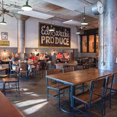 Interior, guests in the dining area