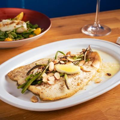 Trout Almondine dish.