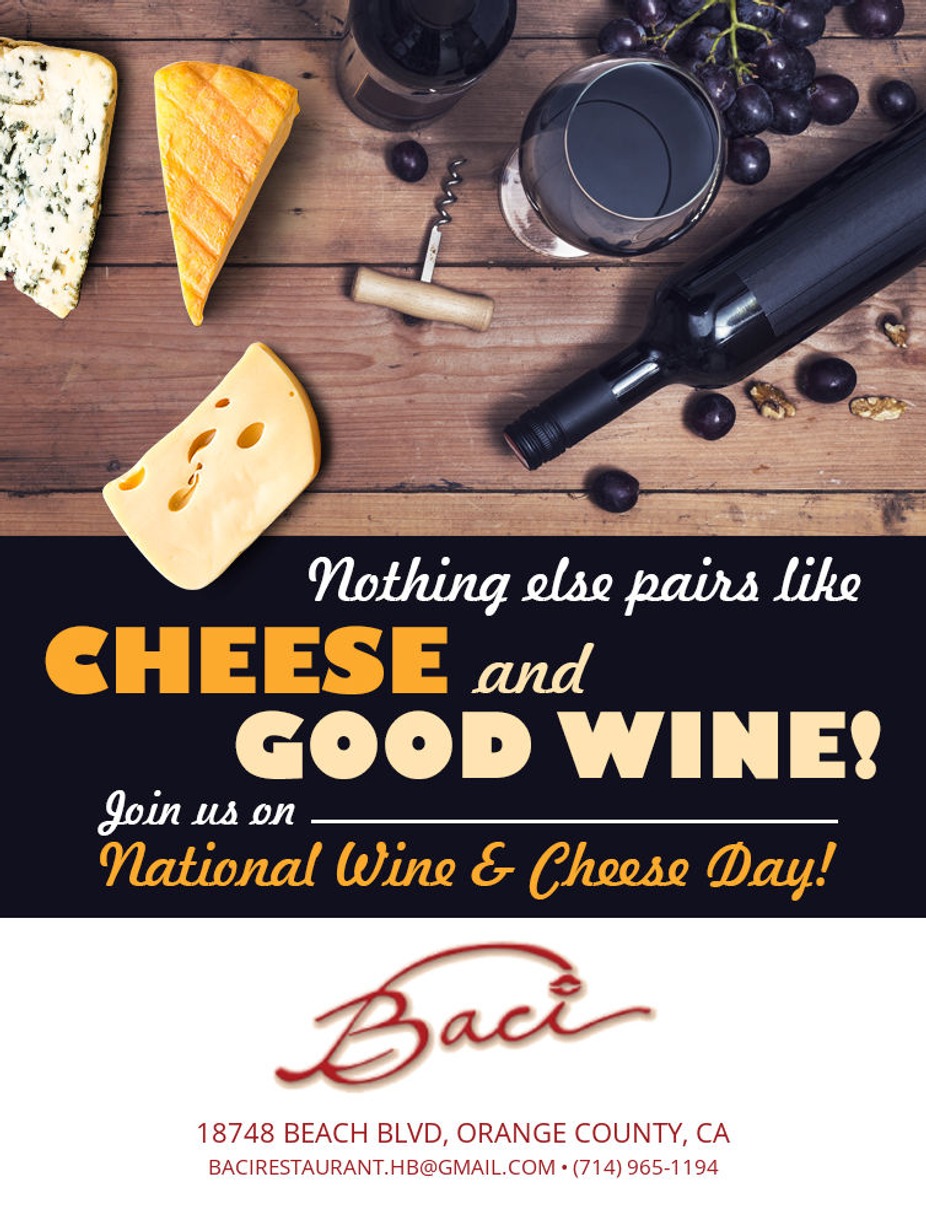 National Wine and Cheese Day Monday July 25th event photo