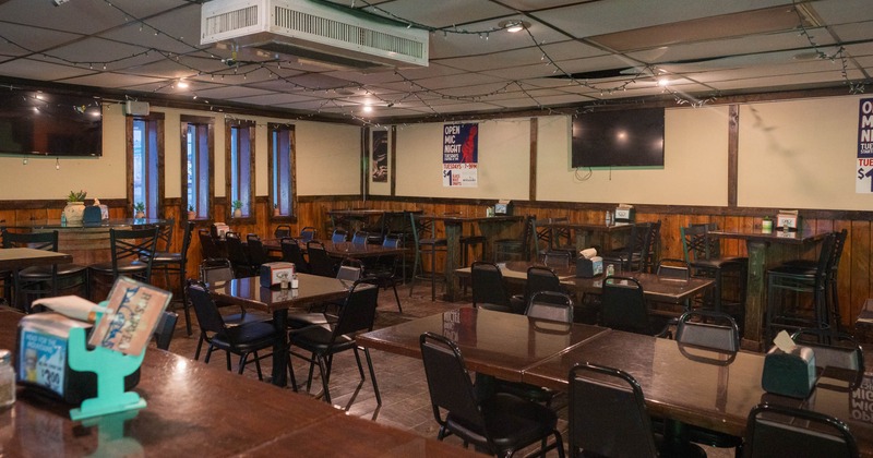 Interior, chairs and tables