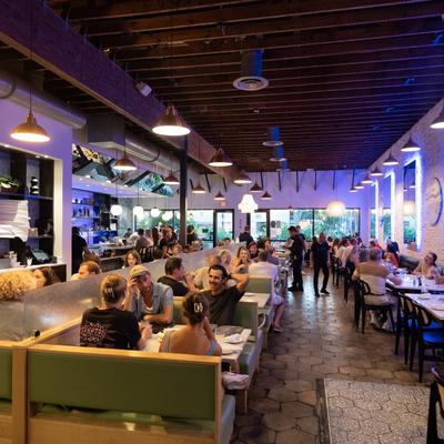 Diner area, wide view.