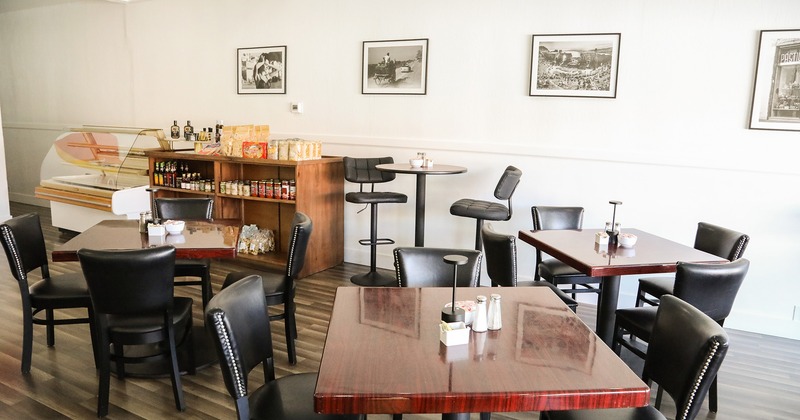 Interior, dining area, tables ready for guests
